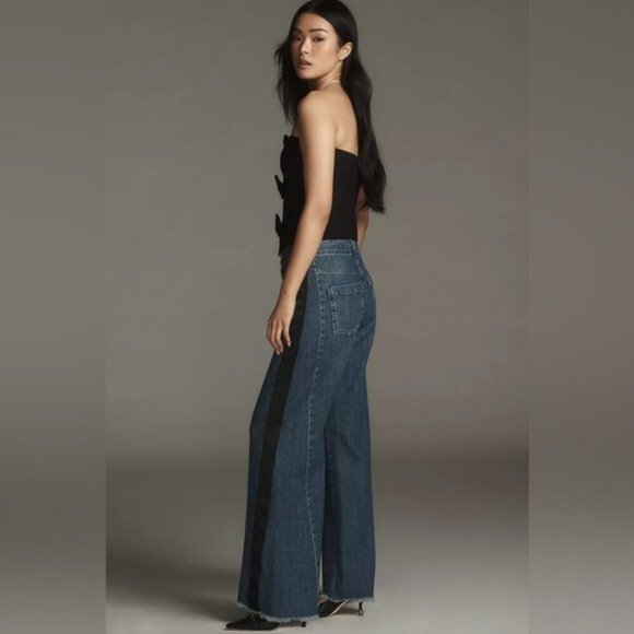 NWT Size 33 Tall (Waist 20.25") - The Adi Tuxedo Mid-Rise Flare Jeans by Pilcro - Picture 3 of 16